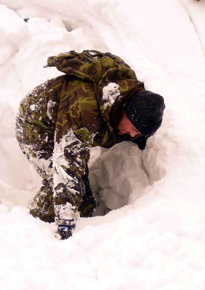 Robert Vyroubal při zimním výcviku v Jeseníkách (únor 2010)